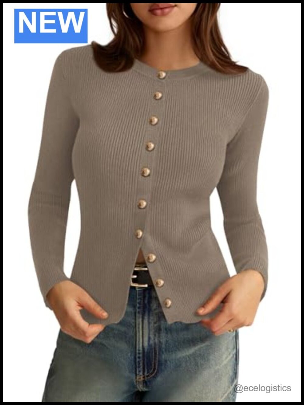 Lightweight Ribbed Knit Cardigan Sweater - Button Up Long Sleeve Slim Fit Fall